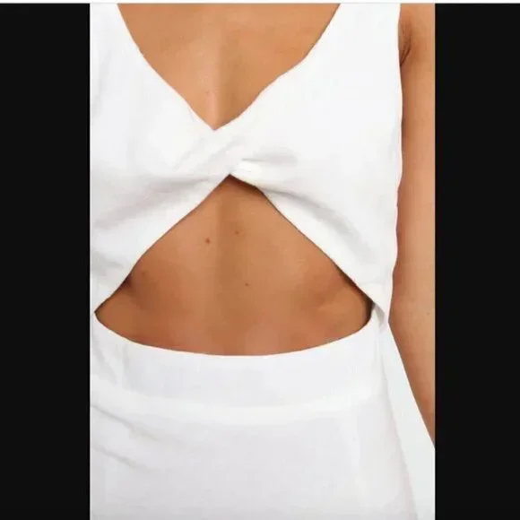 Petal & Pup White Apollo Twist Front Cut Out Midi Dress 2 - Picture 8 of 14